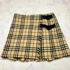 極美品✨ バーバリー 巻きスカート ベルト ノバチェック プリーツ