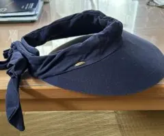 サンバイザー　日除け　紫外線防止　SCALA ネイビー　マジックテープ　スカラ