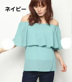 earthmusic&ecology オフショルダー ネイビー