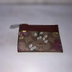 COACH 花柄 コインケース ウィンドウ付き コーチ パスケース IDケース