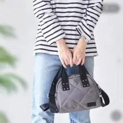 LIZDAYS 2way ナイロンキルティング　バッグ　グレー