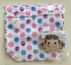 サーティワン巾着ランチバッグ＆ペコちゃん保冷剤 コラボ限定ステッカー4枚付き