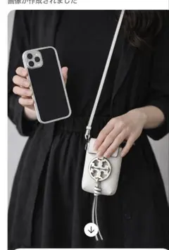 Tory Burch ホワイトレザーショルダーバッグ
