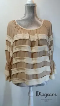 グレースコンチネンタル  フレアスリーブシフォンプルオーバーブラウス