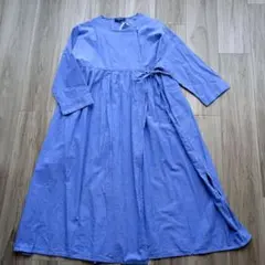 【新品】PORTLAND サイドリボン カシュクールワンピース 綿100%