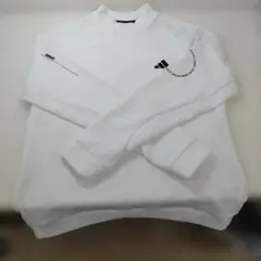 【田12】adidas ホワイト セーター ロゴ入り