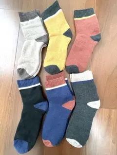 カラーブロックソックス6足セット