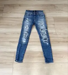 ダメージスキニー デニム