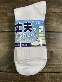 スクールソックス　3足　24-26センチ　白
