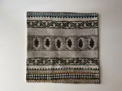 未使用 GHAR FABRIC クッションカバー 45×45 ブロックプリント