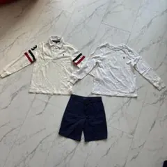 POLO RALPH LAUREN 長袖ポロシャツ ネイビーショートパンツセット