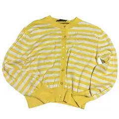 ZARA イエロー ストライプ 長袖　カーディガン　ボーダー　黄色