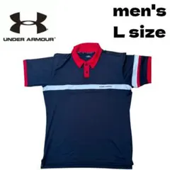 UNDER ARMOUR メンズポロシャツ Lサイズ ブラック/レッド