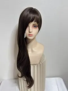 新品-未開封-ロングウェーブ フルウィッグ ダークブラウンのサムネイル