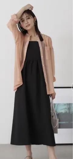 【新品】Natural Beauty Basicバンドカラースリットシアーシャツ