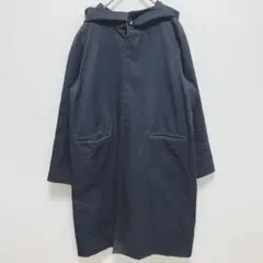 ビームスボーイ|綿100% ロングコート ボタンアップ フード付 黒 シンプル