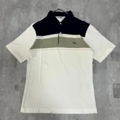 L1087】 LACOSTE 半袖ポロシャツ サイズL ホワイト - メルカリ