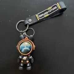 未使用　PUC 宇宙服ラビット 宇宙服を着たウサギ キーホルダー ブラック