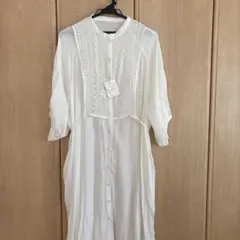 未使用riche glamour白部分レースワンピースM