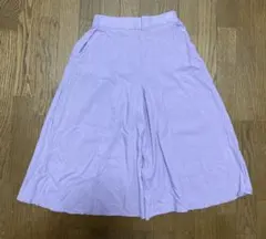 グローバルワーク　リネン混フレアワイドパンツ　ラベンダー　130cm