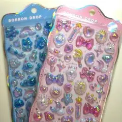 ほうせきボンボン そらねこボンボン オーロラ ボンボンドロップシール チュルキラ
