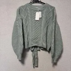 ems excite ケーブル後ろあきニット ミントグリーン