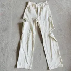 迷因精選 me+em select 剪裁 破損 長款牛仔褲