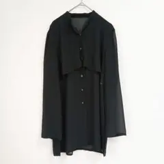 ensuite エンスウィート 二重デザイン ブラウス シフォン 黒 透け感 Mのサムネイル