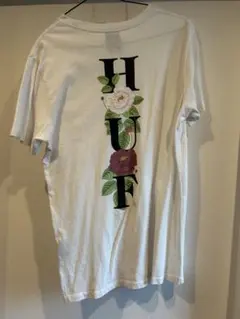 HUF Tシャツ ホワイト 花柄 バックプリント ポケット付き S