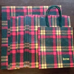 【 未使用 】 旧タイプ 伊勢丹チェック柄 ショップ袋 10枚 ショッパー 紙袋