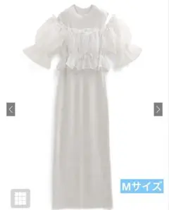 GRLグレイルオーガンジートップスリブニットワンピースセットアップru1096