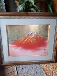 富士山 パステル画 ゴールドフレーム 額縁 - メルカリ