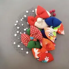 レトロモダン　七五三　髪飾り　ヘッドドレス　和装髪飾り♛︎no.A77