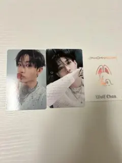 スキズ　バンチャン　限定トレカ2枚、ペンライトステッカー