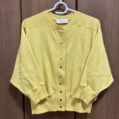 ADAM ET ROPE 五分袖スナップカーディガン イエローのサムネイル