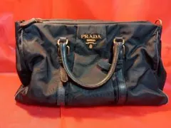 PRADA ブラック ナイロン トートバッグ