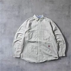 トミーヒルフィガー ストライプBDシャツ クレスト刺繍 M