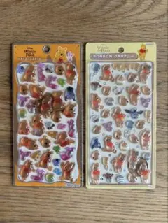 くまのプーさん ボンボンドロップシール　プチドロップステッカー 2枚セット