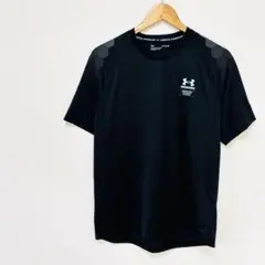 XL大きいサイズ【アンダーアーマー】半袖スポーツTシャツ　ブラック　ロゴプリント