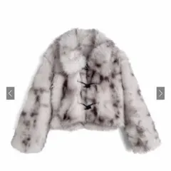 あめ様専用　ファーコート ボタン付き ショート丈