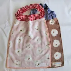 ポメラニアン柄おりこうタオル2枚セット名前タグ付き/保育園幼稚園のサムネイル