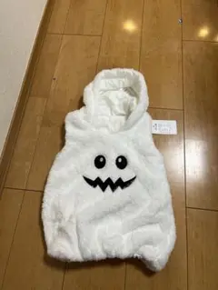 新品　ハロウィン パンプキンフェイスフード付き ノースリーブ 厚手ベストトップ
