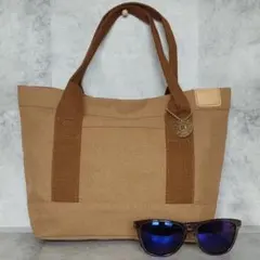 ☆マグネット付きキャンバスバッグ　トートバッグ　ランチバッグ　韓国　ブラウン