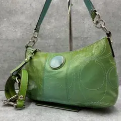 コーチ COACH SOHO ソーホー グリーンエナメル ワンショルダーバッグ