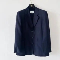 VALENTINO / リネン テーラードジャケット 紺38 麻のサムネイル
