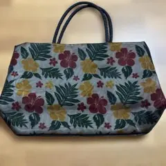 トートバッグ サブ エコ リバーシブル ハワイ 葉 ハイビスカス