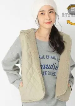 お値下げしました【studio CLIP】リバーシブルボアショートベスト