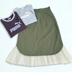 Y2K 00s☆PUMA Tシャツ Ray BEAMS 異素材 ワークスカートのサムネイル