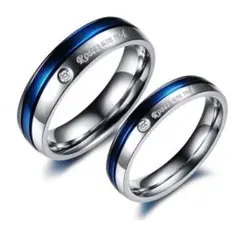 Miao 様専用　刻印入りシルバー&ブルーペアリング★女性11号と男性18号★