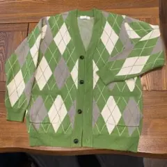 SENSE OF PLACE アーガイルカーディガン　メンズM